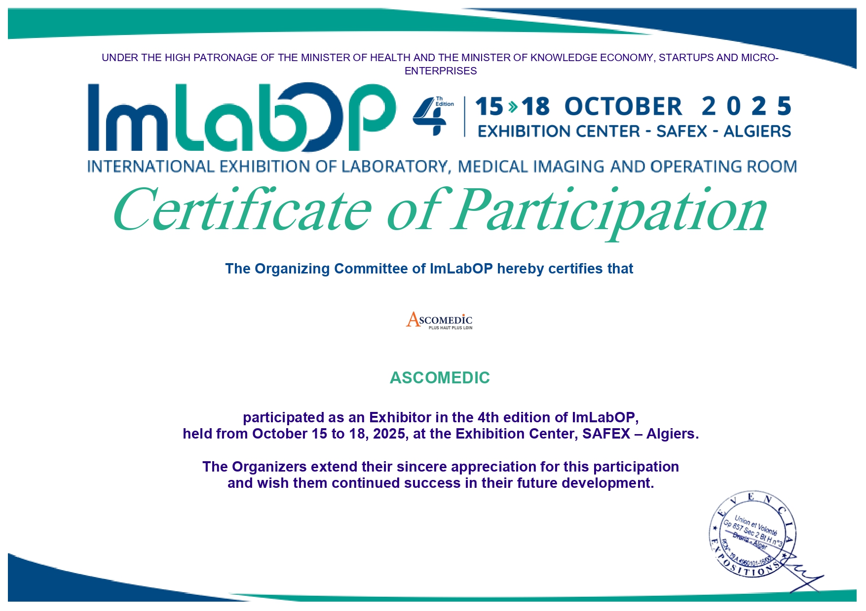 Attestation ascomedic ImlabOp 2025_page-0001
